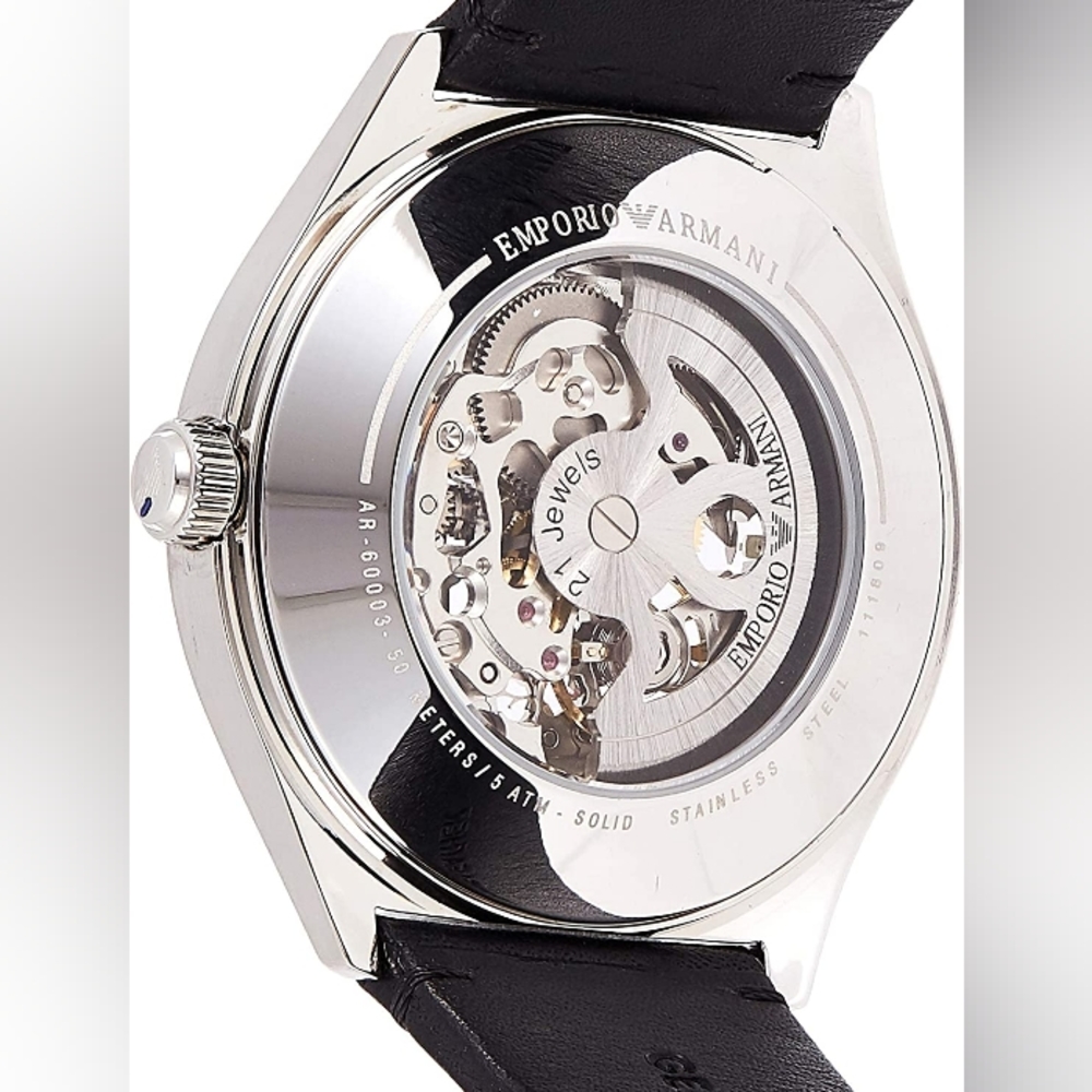 EMPORIO ARMANI Meccanico AR60003 Skeleton Dial Men's Automatic Watch Authentic - Picture 2 of 6